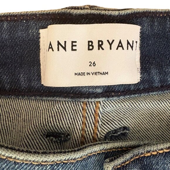 Lane Bryant Womens Plus Size 26 Distressed Denim Jeans With Paint Splatter - Picture 2 of 8